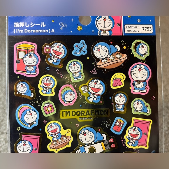 I’m Doraemon Gold Foil Large Sticker Sheet Japan Exclusive Kawaii Anime Gadget - Picture 4 of 9
